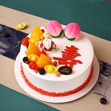 寿山曲-水果祝寿蛋糕