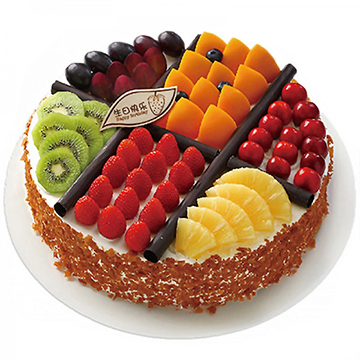 欢乐果园-圆形水果鲜奶蛋糕